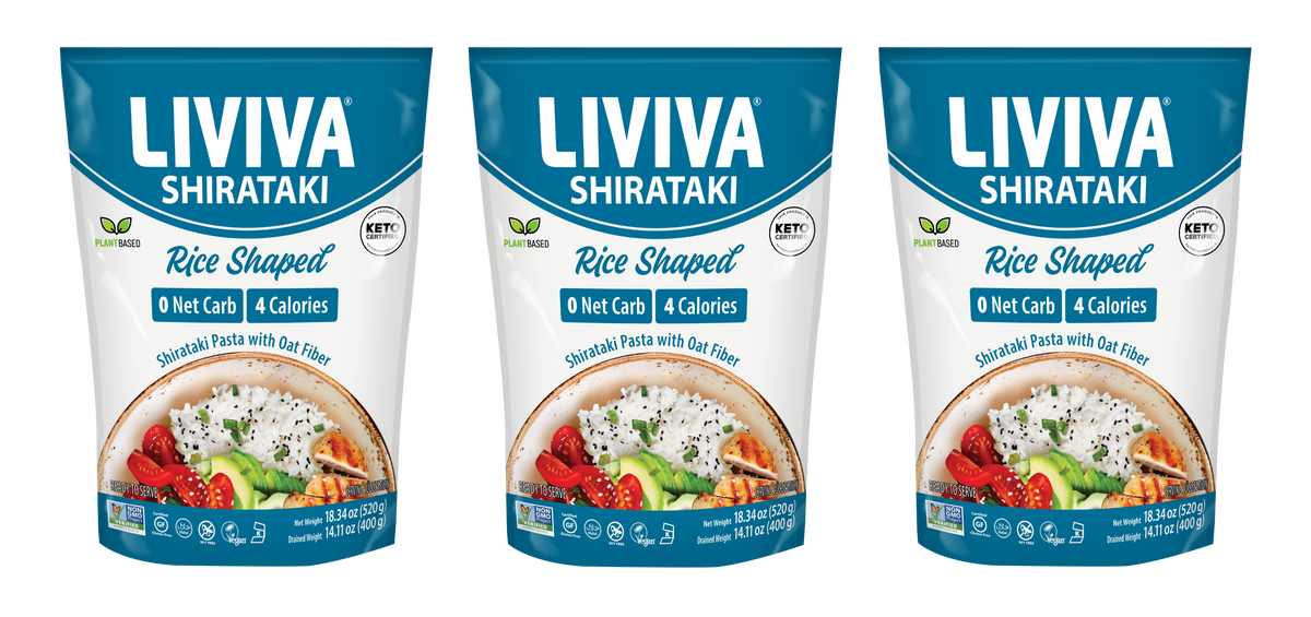 Liviva Organic Shirataki Pasta with Oat Fiber, 18.34 oz - Rice, 3 Bags