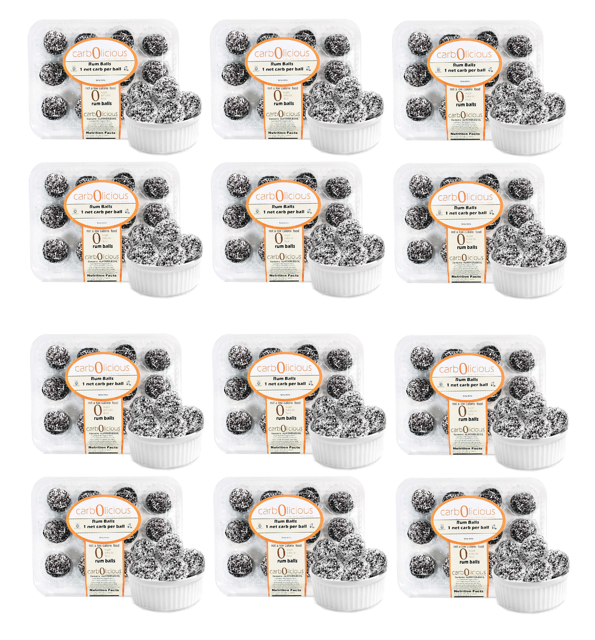 Carbolicious Low Carb Ready-to-Eat Rum Balls - 12-Pack (144 balls)