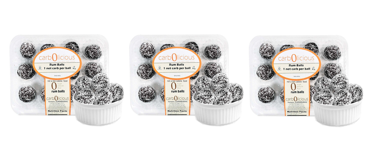 Carbolicious Low Carb Ready-to-Eat Rum Balls - 3-Pack (36 balls)