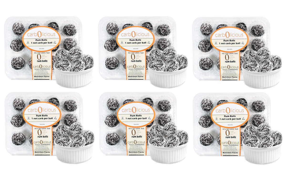 Carbolicious Low Carb Ready-to-Eat Rum Balls - 6-Pack (72 balls)