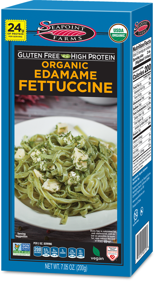 Seapoint Farms Organic Edamame Fettuccine 7.05 oz product package