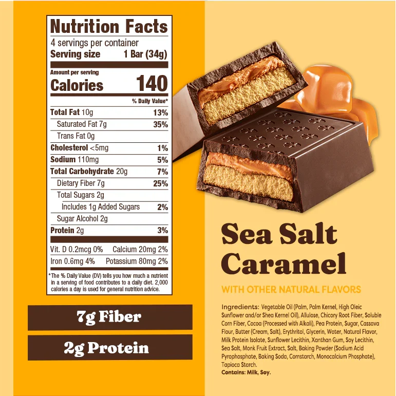 Catalina Crunch Dark Chocolate Cookie Bar, 4.6 oz (4 bars) - Sea Salt Caramel