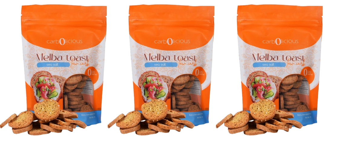 Carbolicious Low Carb Melba Toast - Sea Salt 3-Pack