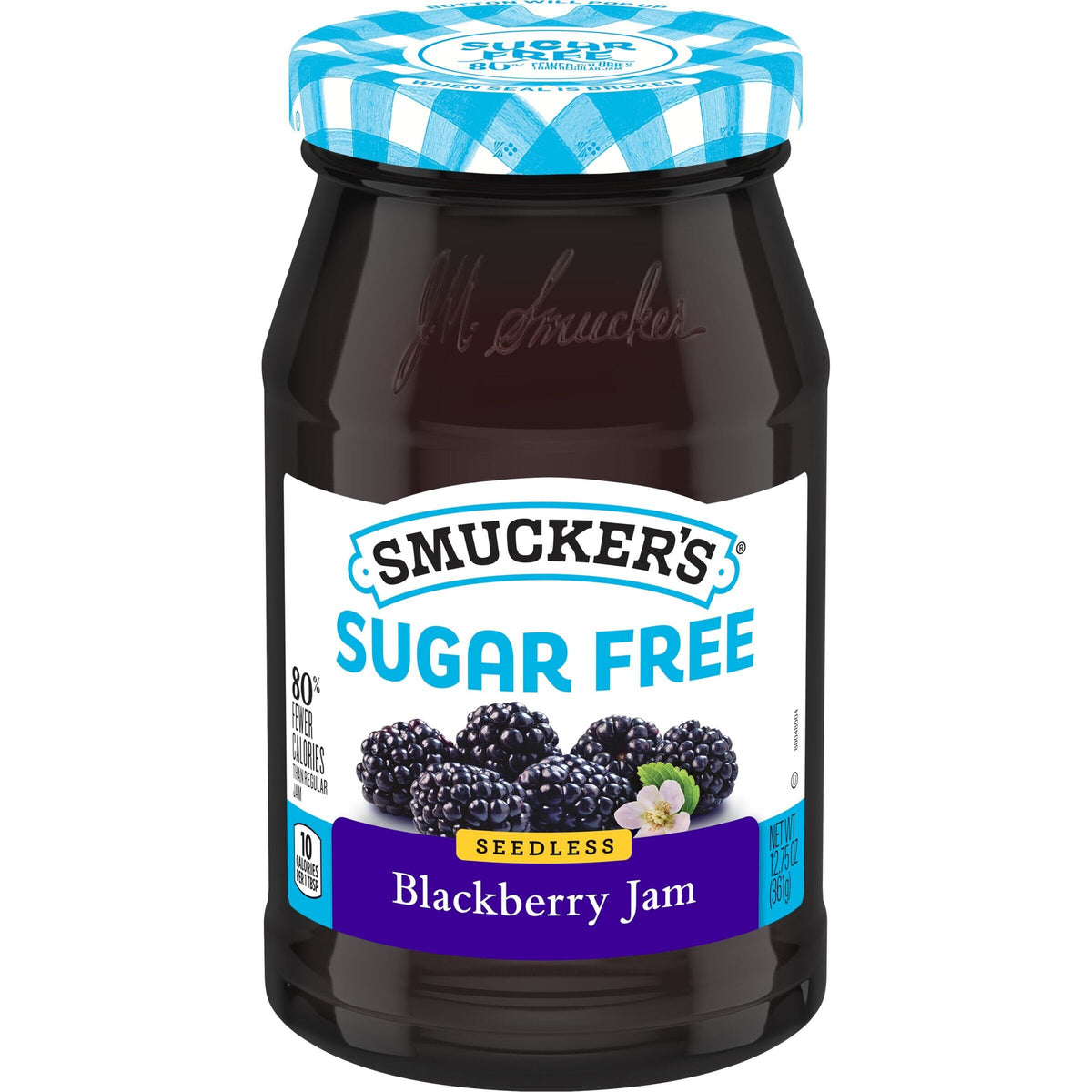 Smuckers Sugar Free Jam, 12.75oz, Seedless Blackberry.