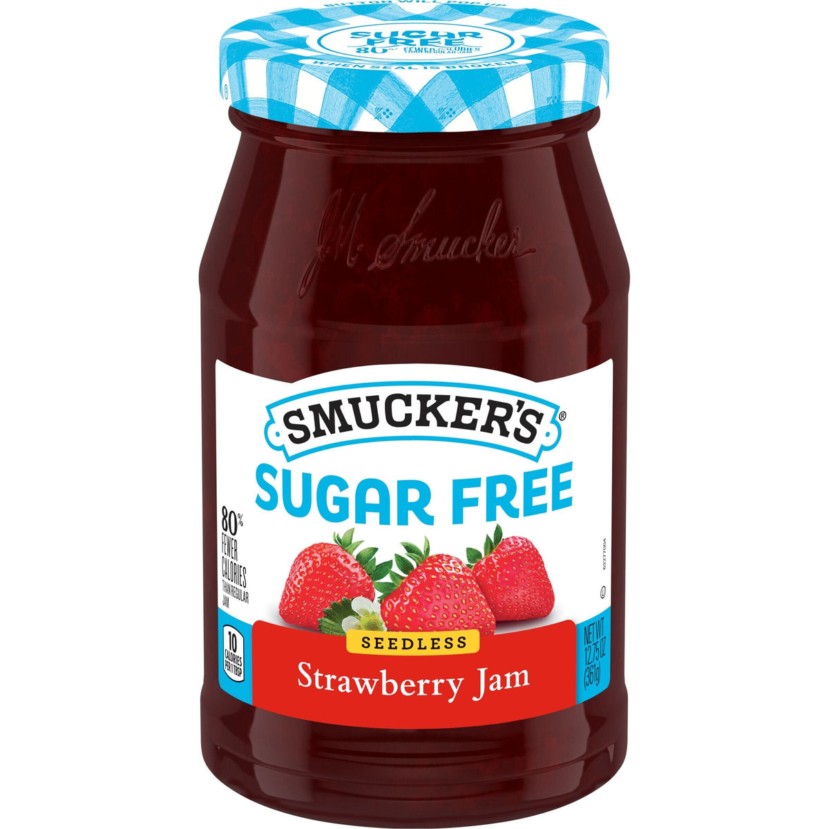 Smuckers Sugar Free Jam, 12.75oz, Seedless Strawberry.