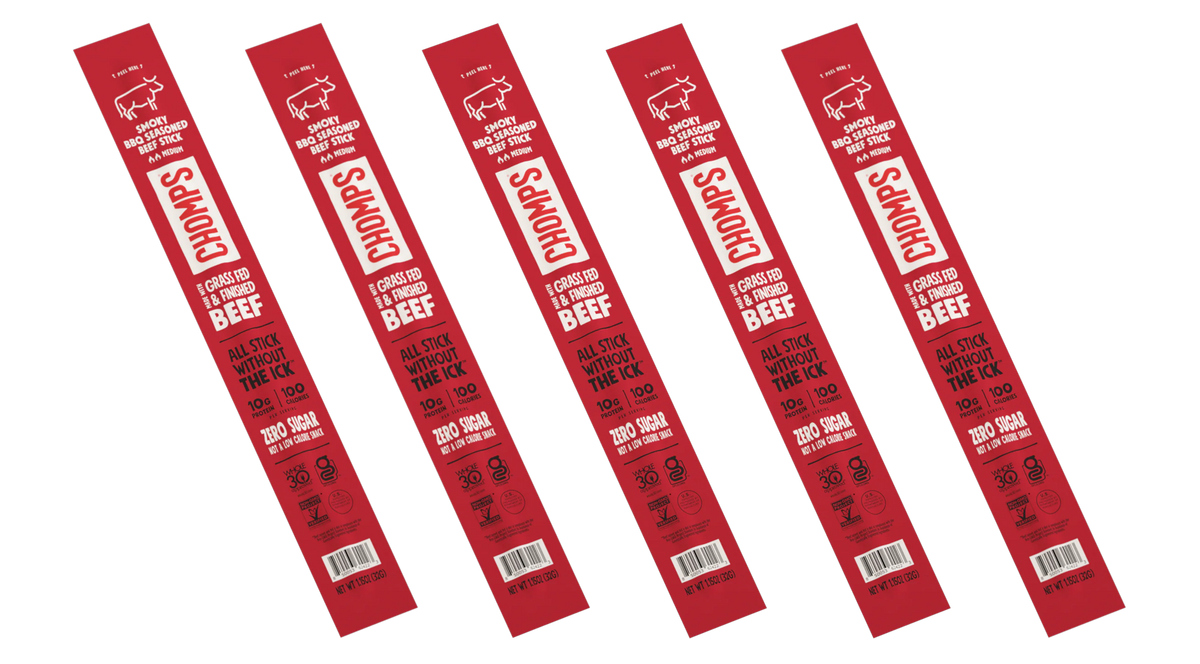 Chomps Meat Sticks - Smoky BBQ Beef 5-Sticks