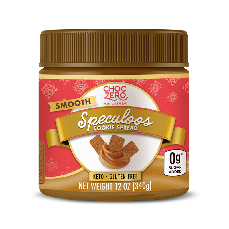 ChocZero No Sugar Added Keto Spread, 12 oz / Speculoos Smooth Cookie.
