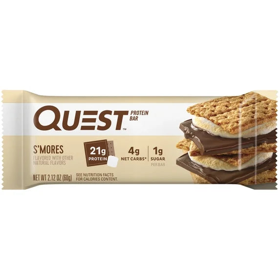 Front package of Quest Protein Bar, S'mores / 1 Bar