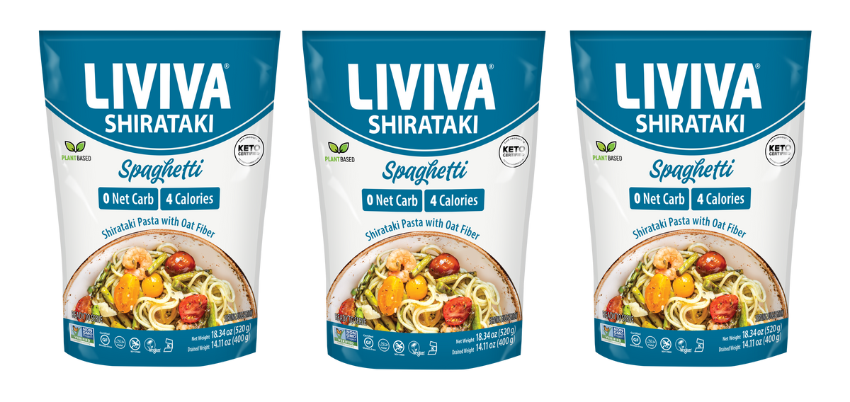 Liviva Organic Shirataki Pasta with Oat Fiber, 18.34 oz - Spaghetti, 3 Bags