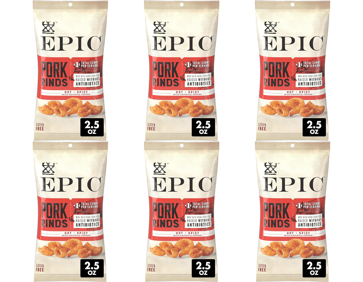 Epic Pork Rinds, 2.5oz - Hot & Spicy 6-Pack