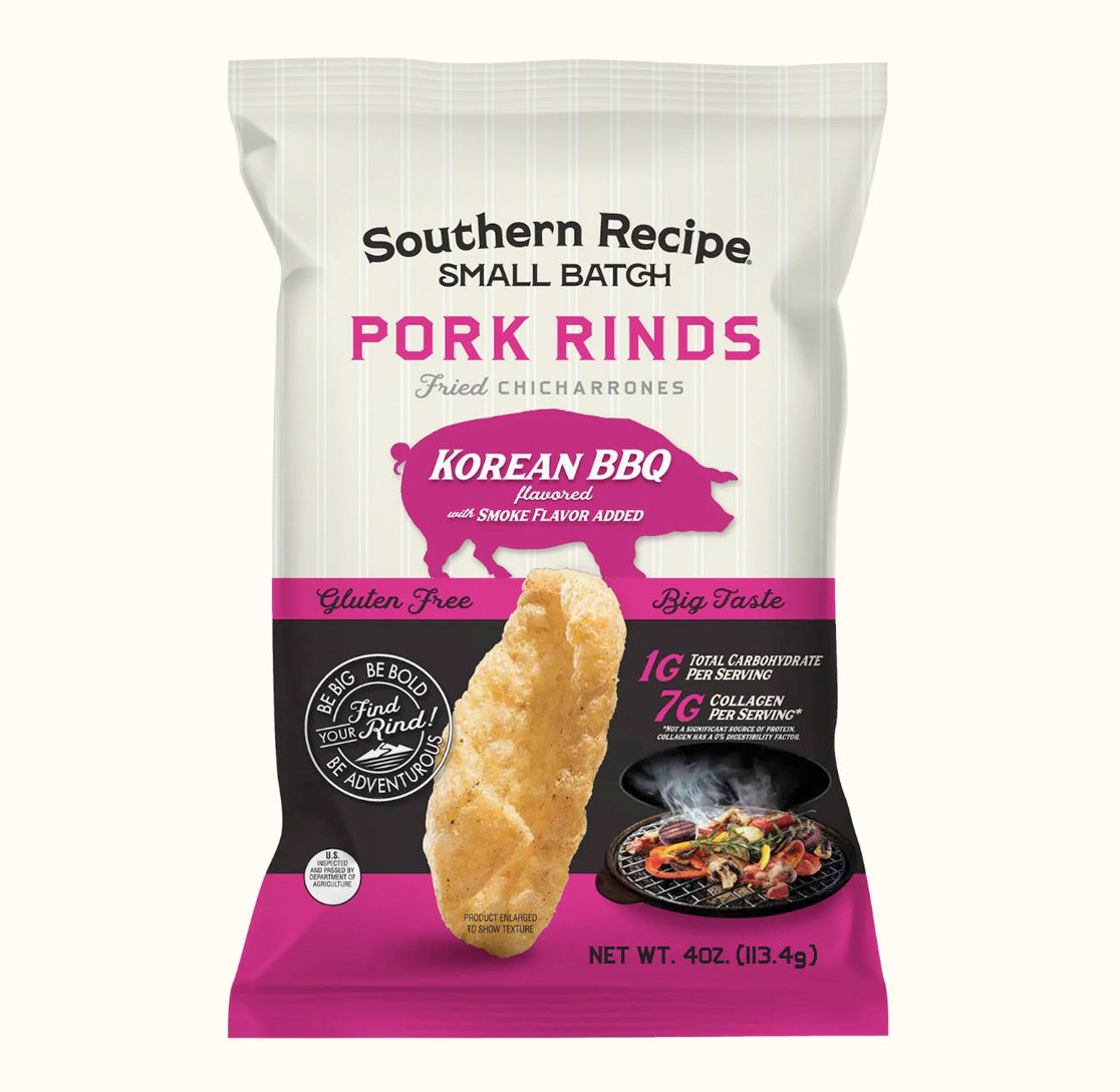 Southern Recipe Small Batch Pork Rinds - Korean Kimchi BBQ, 4 oz (CLEARANCE: Best by November 21, 2024)