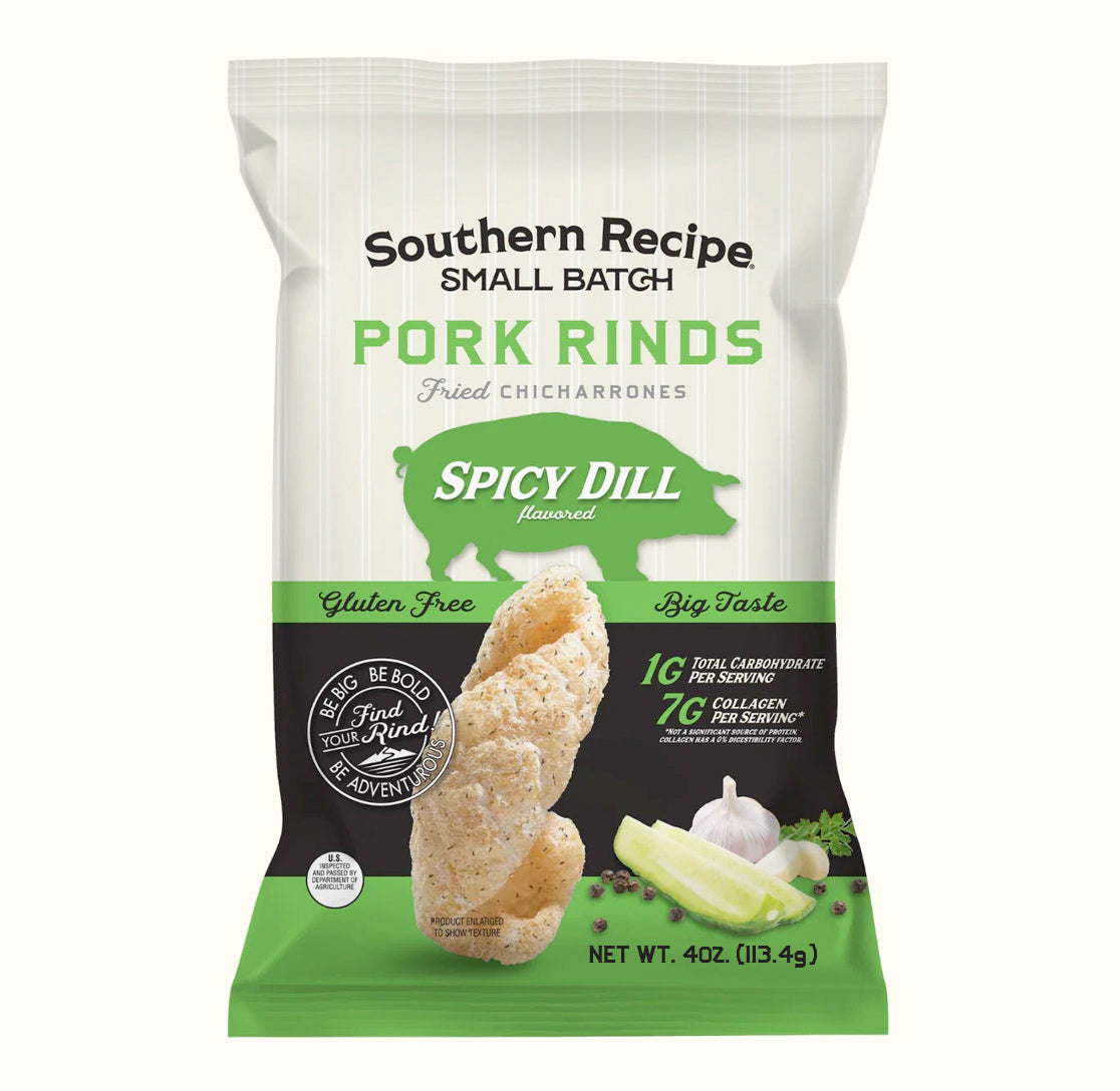 Southern Recipe Small Batch Pork Rinds - Spicy Dill, 4 oz