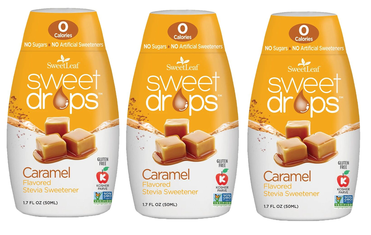 SweetLeaf Sweet Drops Stevia Sweetener - Caramel Flavored 3-Pack