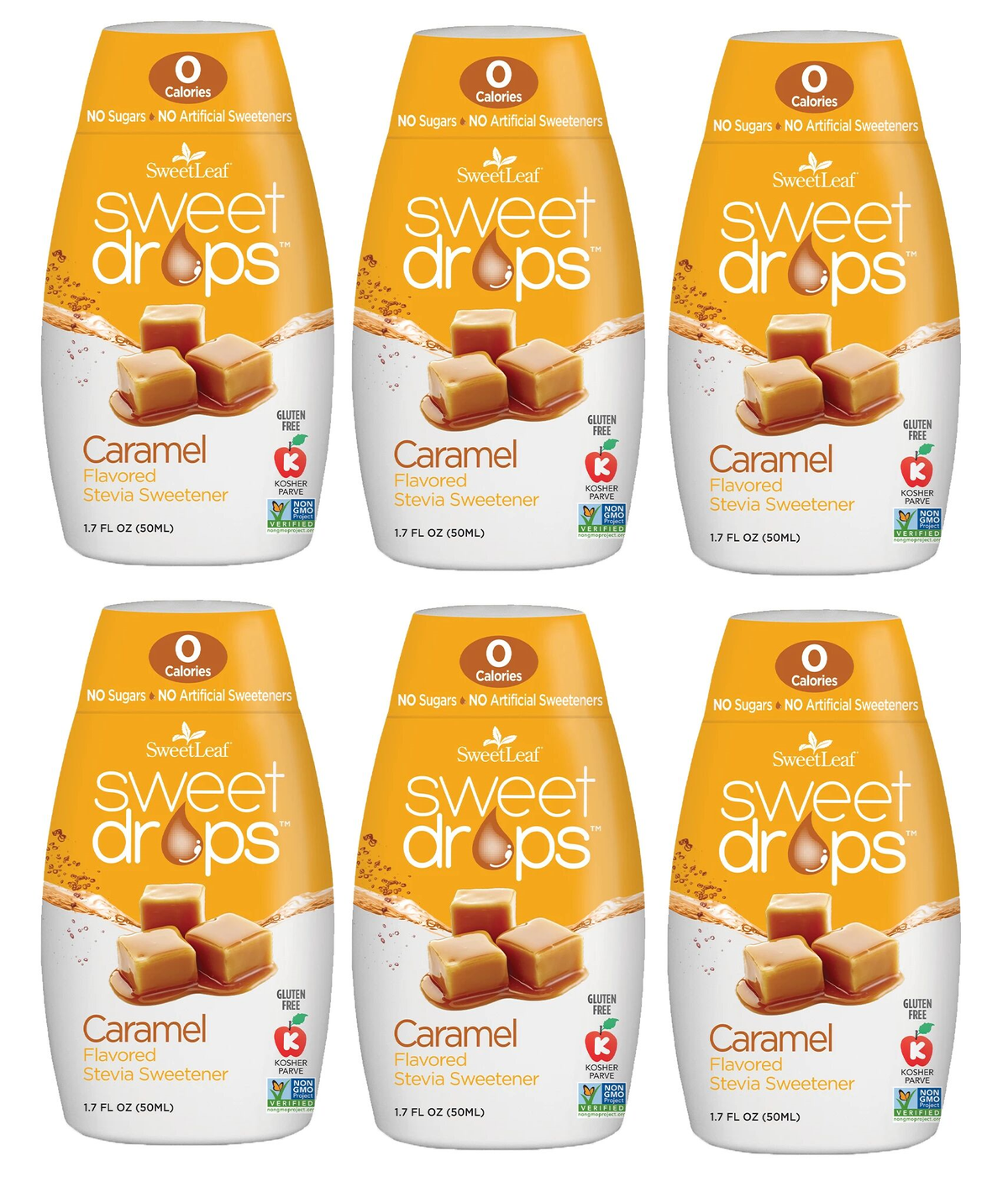 SweetLeaf Sweet Drops Stevia Sweetener - Caramel Flavored 6-Pack