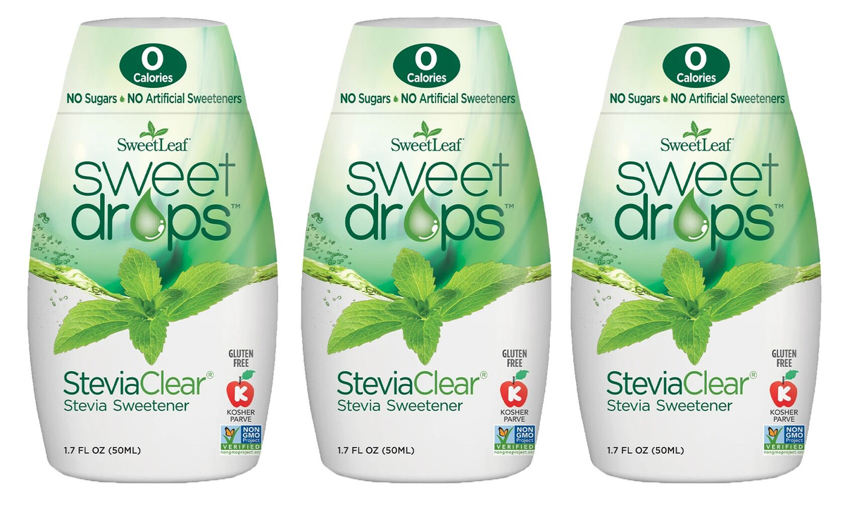 SweetLeaf Sweet Drops Stevia Sweetener - SteviaClear 3-Pack