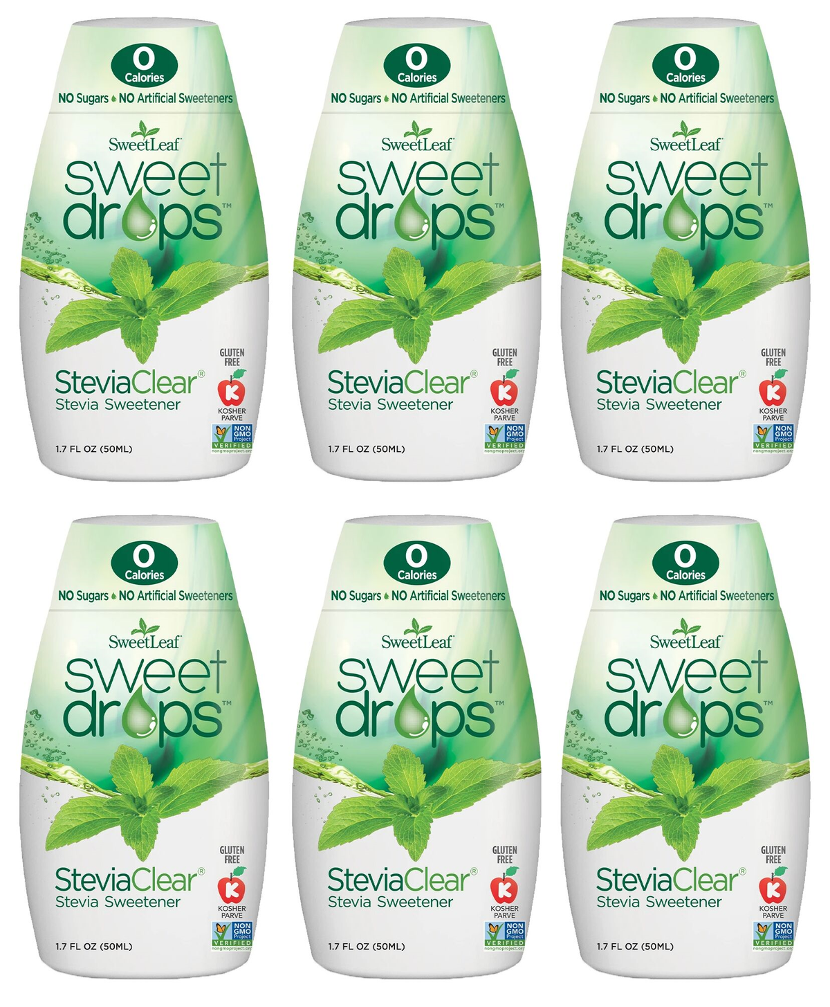 SweetLeaf Sweet Drops Stevia Sweetener - SteviaClear 6-Pack