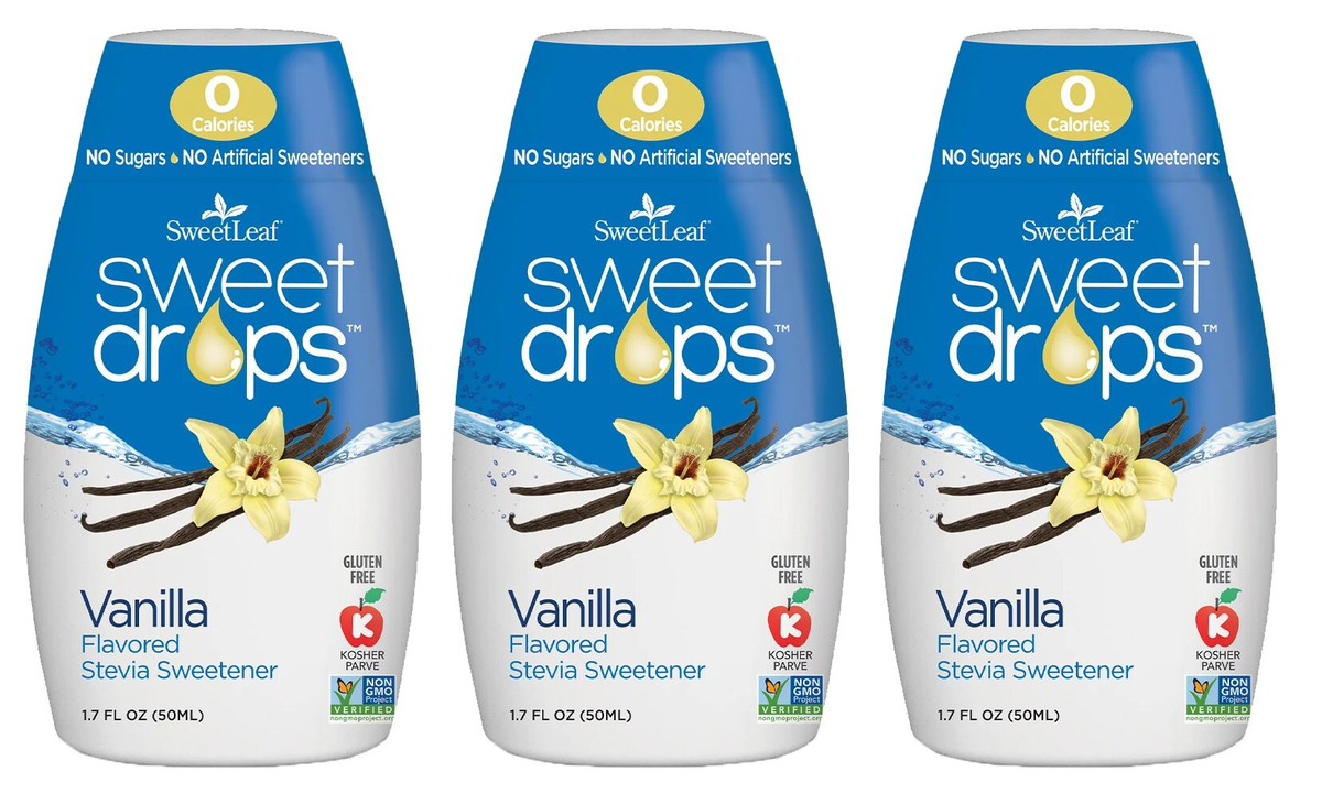 SweetLeaf Sweet Drops Stevia Sweetener - Vanilla Flavored 3-Pack