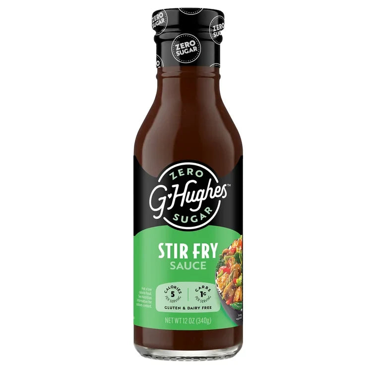 Front package of G Hughes Sugar Free Stir Fry Sauce, 12 oz