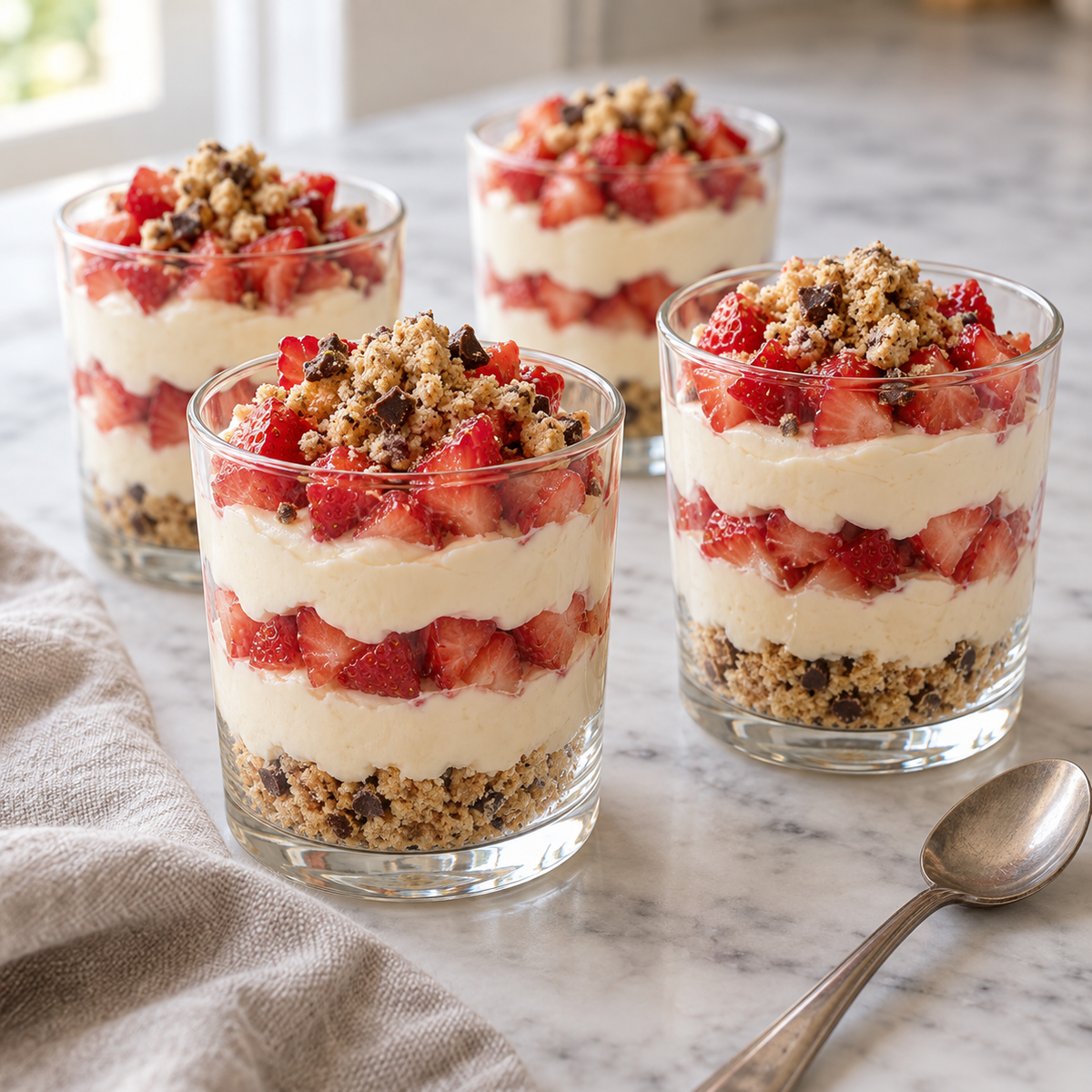 Strawberry Cheesecake Biscotti Cups