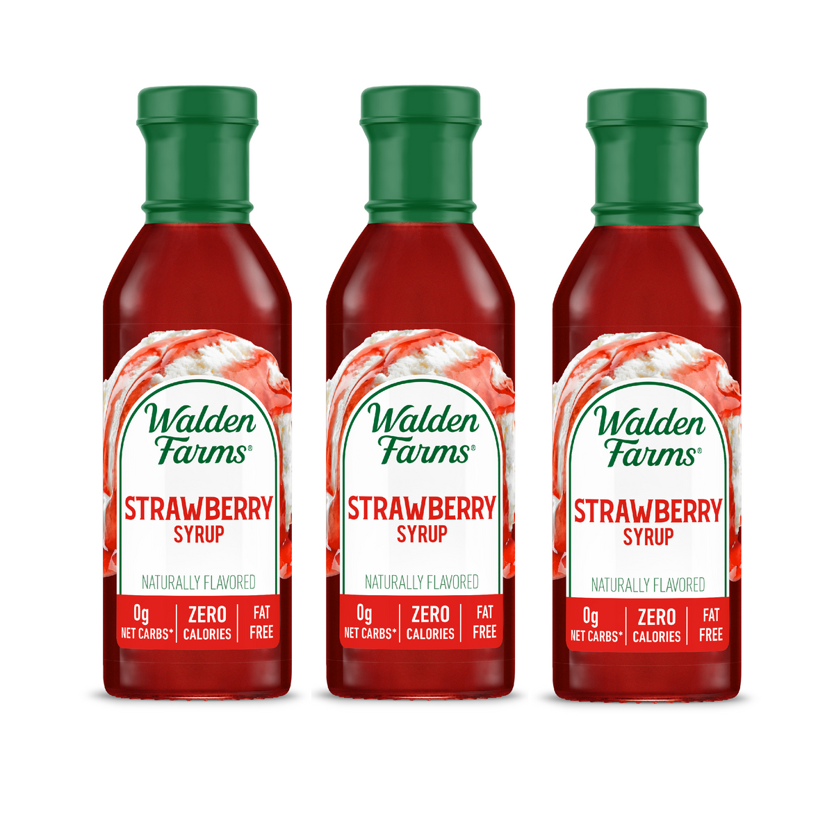 Walden Farms Syrup, 12 fl oz, Strawberry / 3 Bottles.