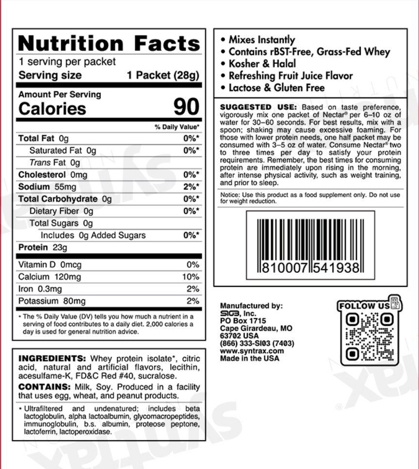 Syntrax Nectar Protein Powder Packet - Strawberry Kiwi