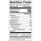 G Hughes Sweet & Spicy BBQ Sauce Nutrition Facts: 2 Tbsp (30g), 10 calories, 2g carbohydrates, 0g fiber, 0g protein.