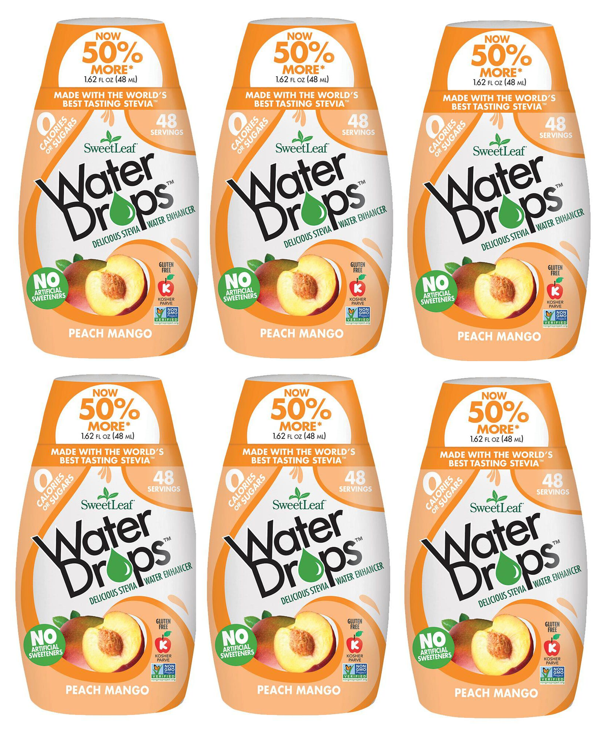 SweetLeaf Water Drops Water Enhancer - Peach Mango 6-Pack
