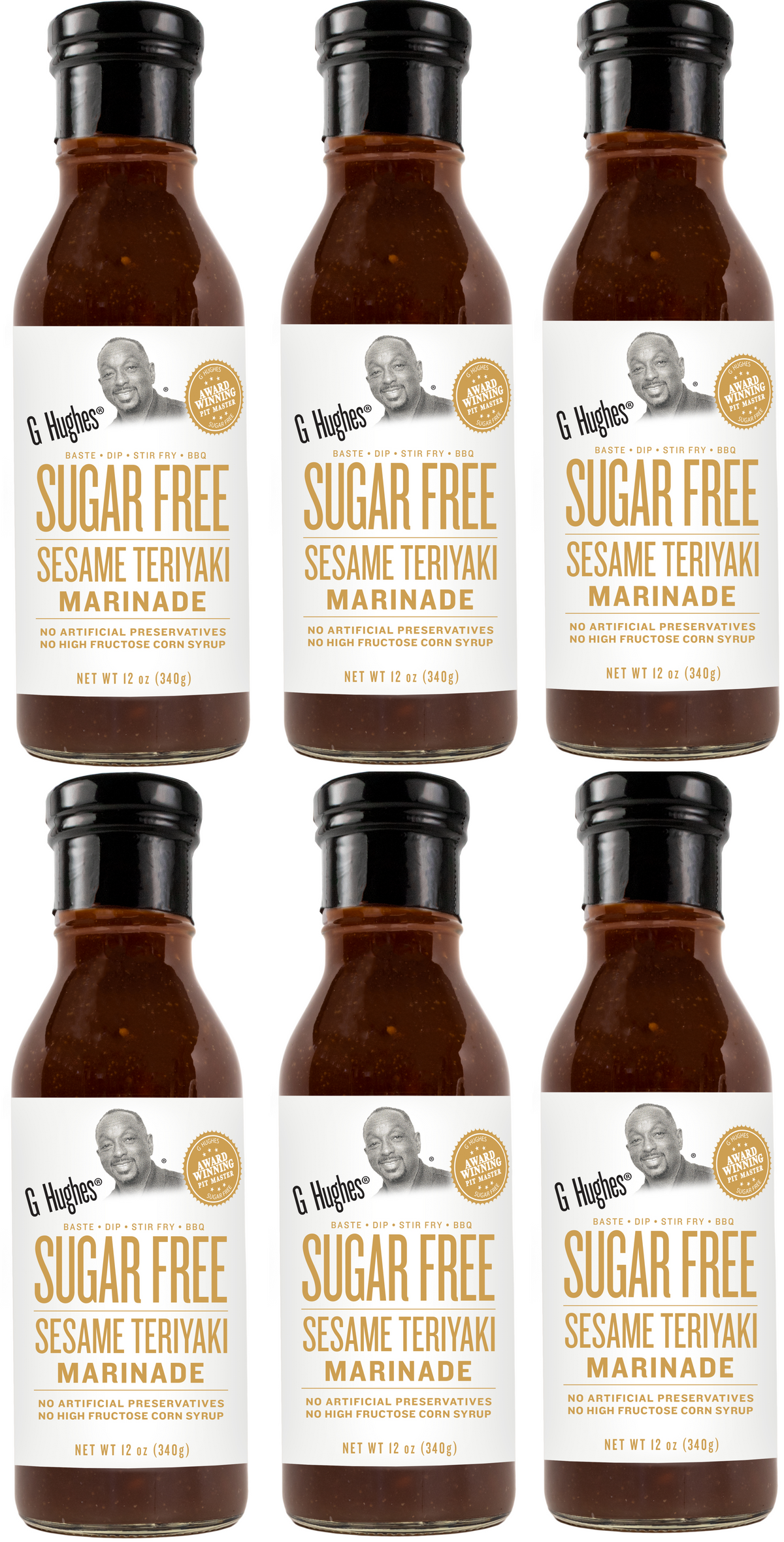 G Hughes Smokehouse Sugar Free Marinade - Sesame Teriyaki (12 oz) 6 Bottles