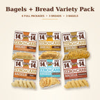 Bagels and Bread Variety Pack: three Zero Net Carb breads and three Zero Net Carb bagels