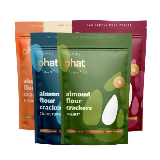 Almond Flour Crackers by Real Phat Foods (4.5 oz) - Variety Pack