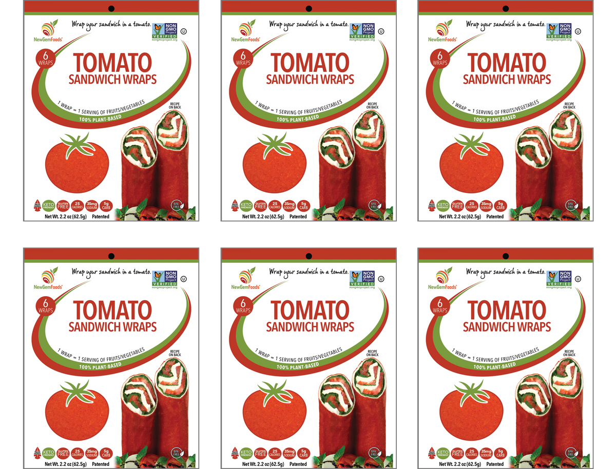 NewGem Foods GemWraps - Tomato, 6-Pack (36 Wraps)