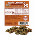 ThinSlim Foods Cinnamon Crunch Keto Granola label above granola clusters.