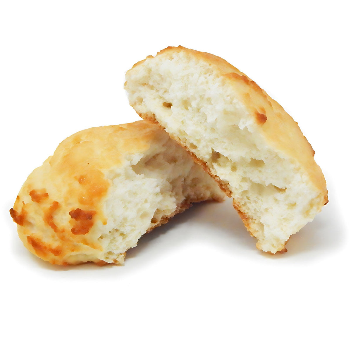 A ThinSlim Foods Biscuit split open to show its soft inside.