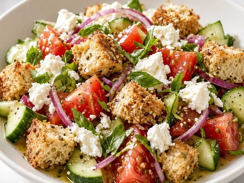 Everything Bagel Panzanella