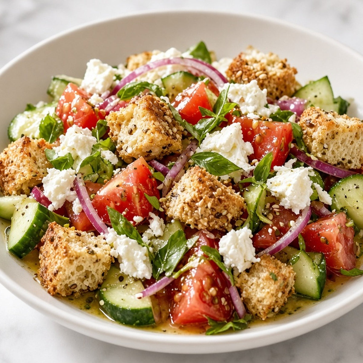 Everything Bagel Panzanella
