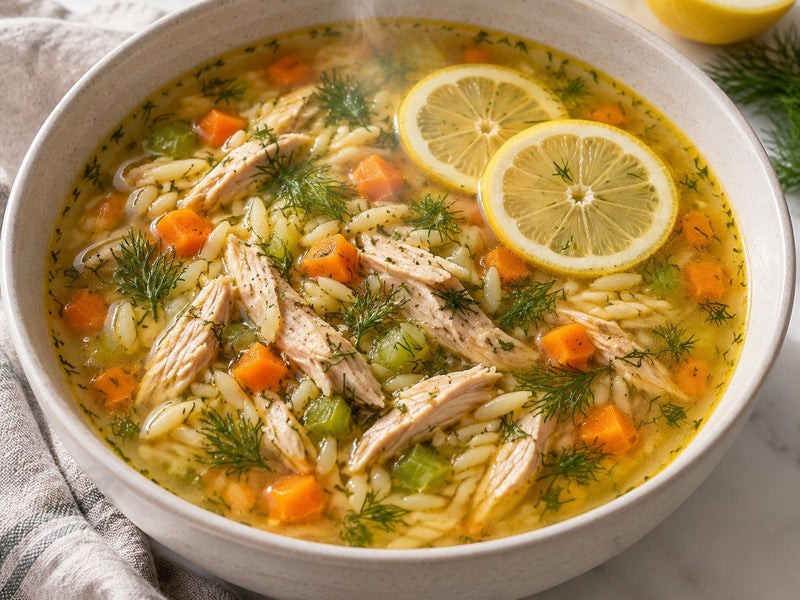 Lemon Chicken Orzo Soup