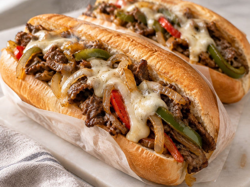 Philly Cheesesteak on Long Rolls
