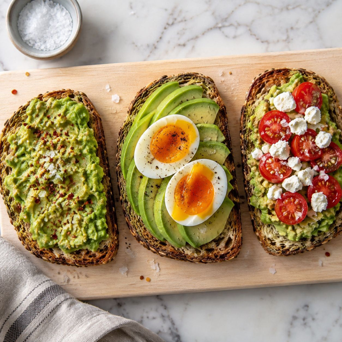 Seeded Avocado Toast, Three Ways