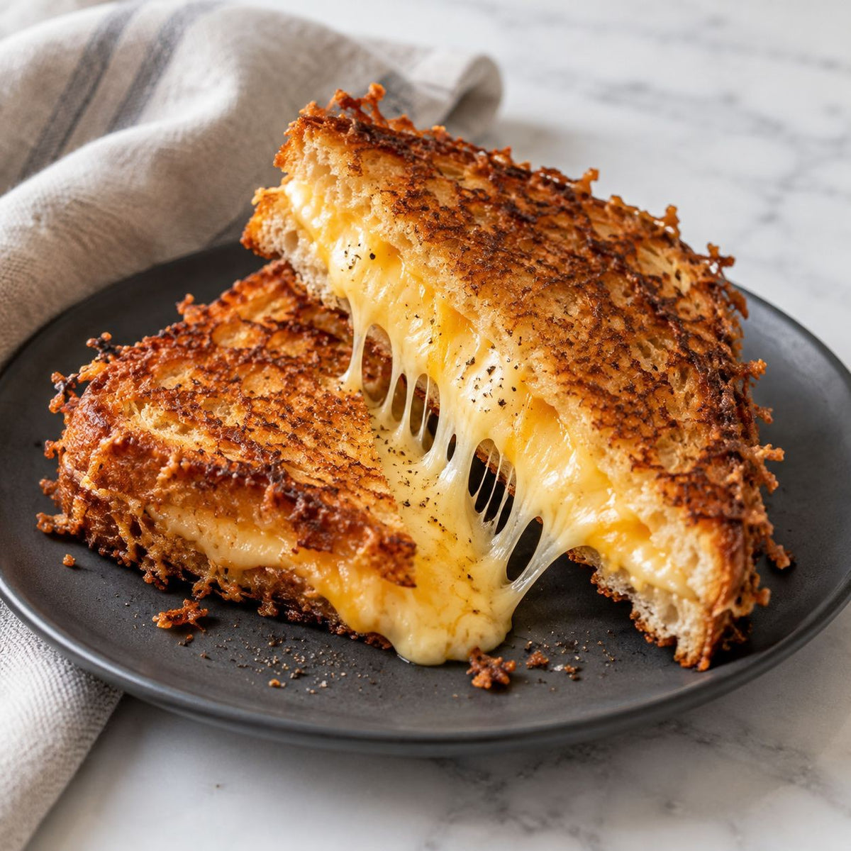 Sourdough Grilled Cheese With Crispy Parmesan Edges