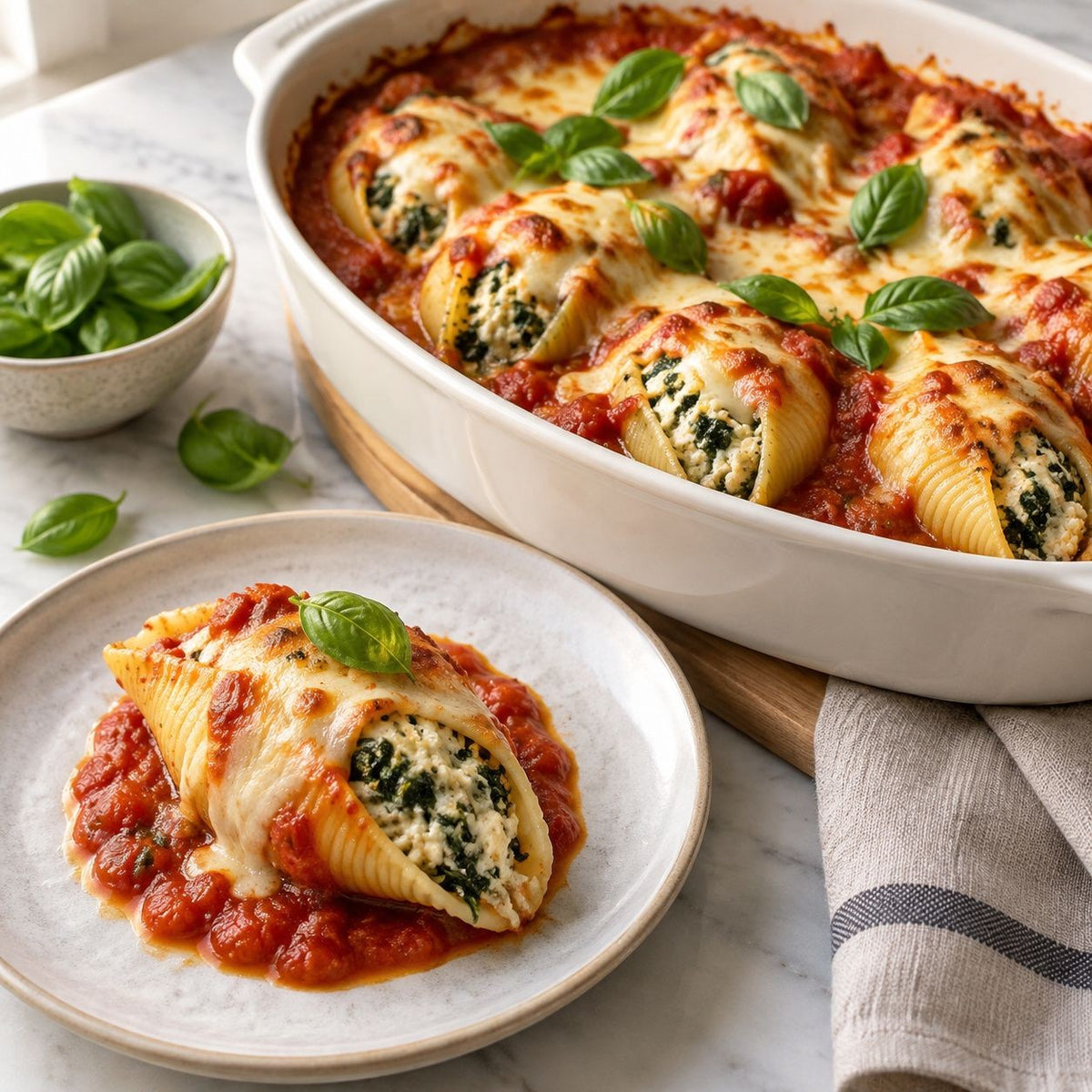 Spinach And Ricotta Stuffed Shells