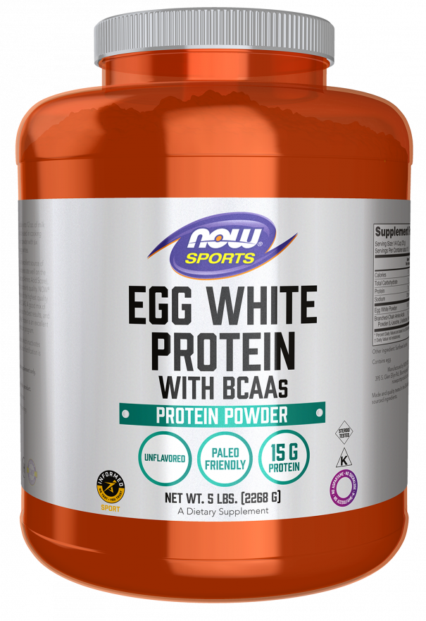 NOW Egg White Protein Powder - Pure Unflavored, 5 lb.