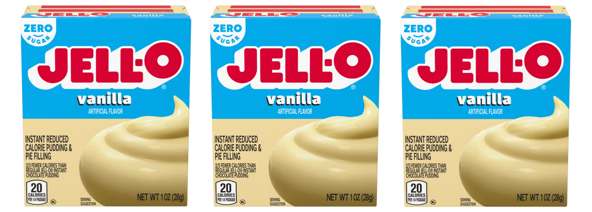 Front package of Jell-O Sugar-Free Instant Pudding, Vanilla (1 oz) / 3-Pack