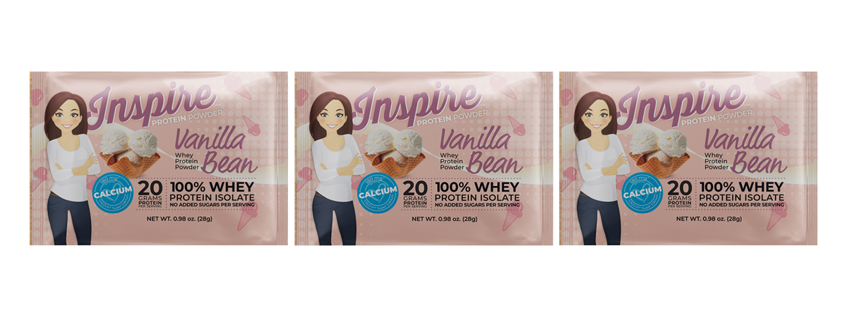Inspire Vanilla Bean Protein Powder - One Serving, 3-Pack