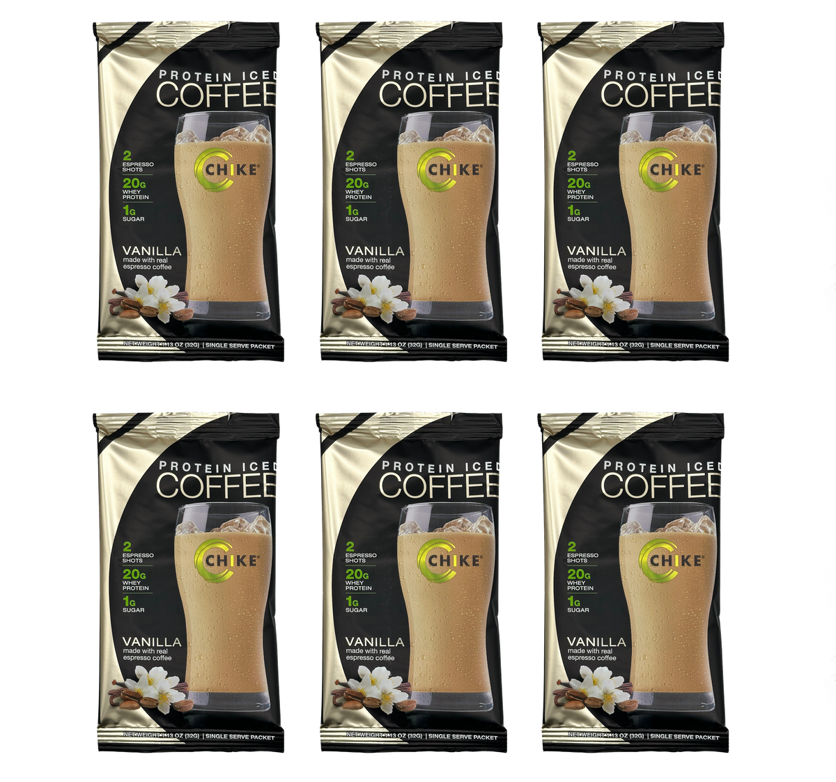 Chike Nutrition High Protein Iced Coffee Single Serving Packets - Vanilla, 6-Pack