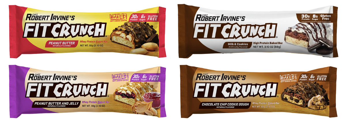Robert Irvine's Fit Crunch Whey Protein Baked Bar - 4-Flavor Variety Pack