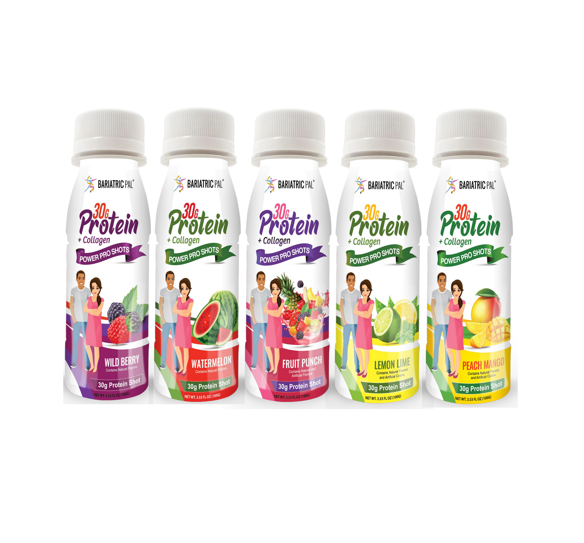 Whey & Collagen Protein Power Pro Shots 5-Flavor Variety Pack, image 1