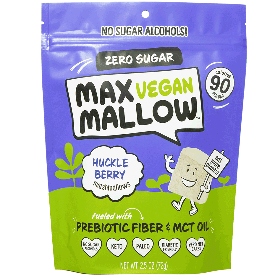 Know Brainer Foods Max Vegan Mallow Sugar Free Marshmallows - Huckleberry