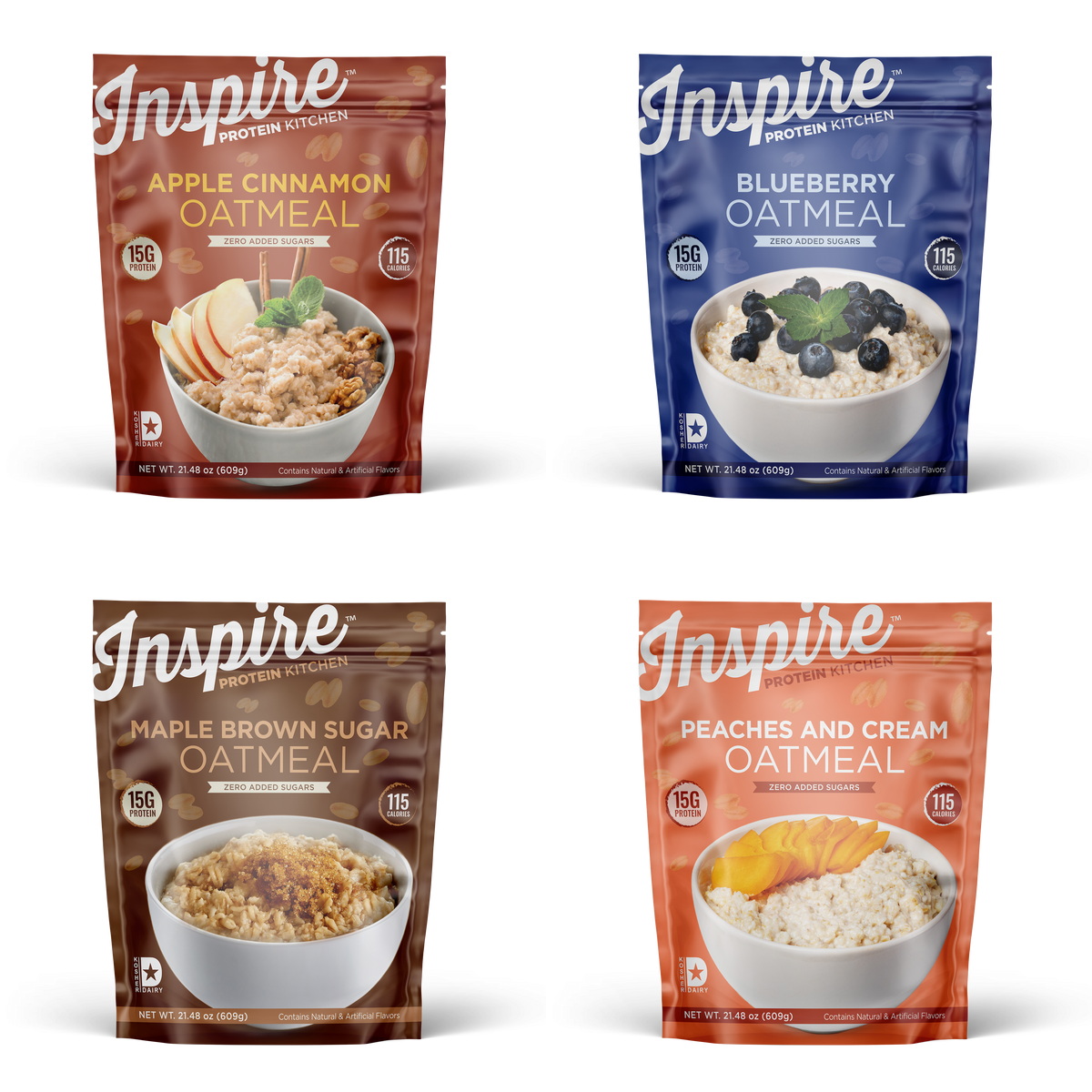 Inspire Protein Kitchen Oatmeal - Variety Pack, 20 Servings