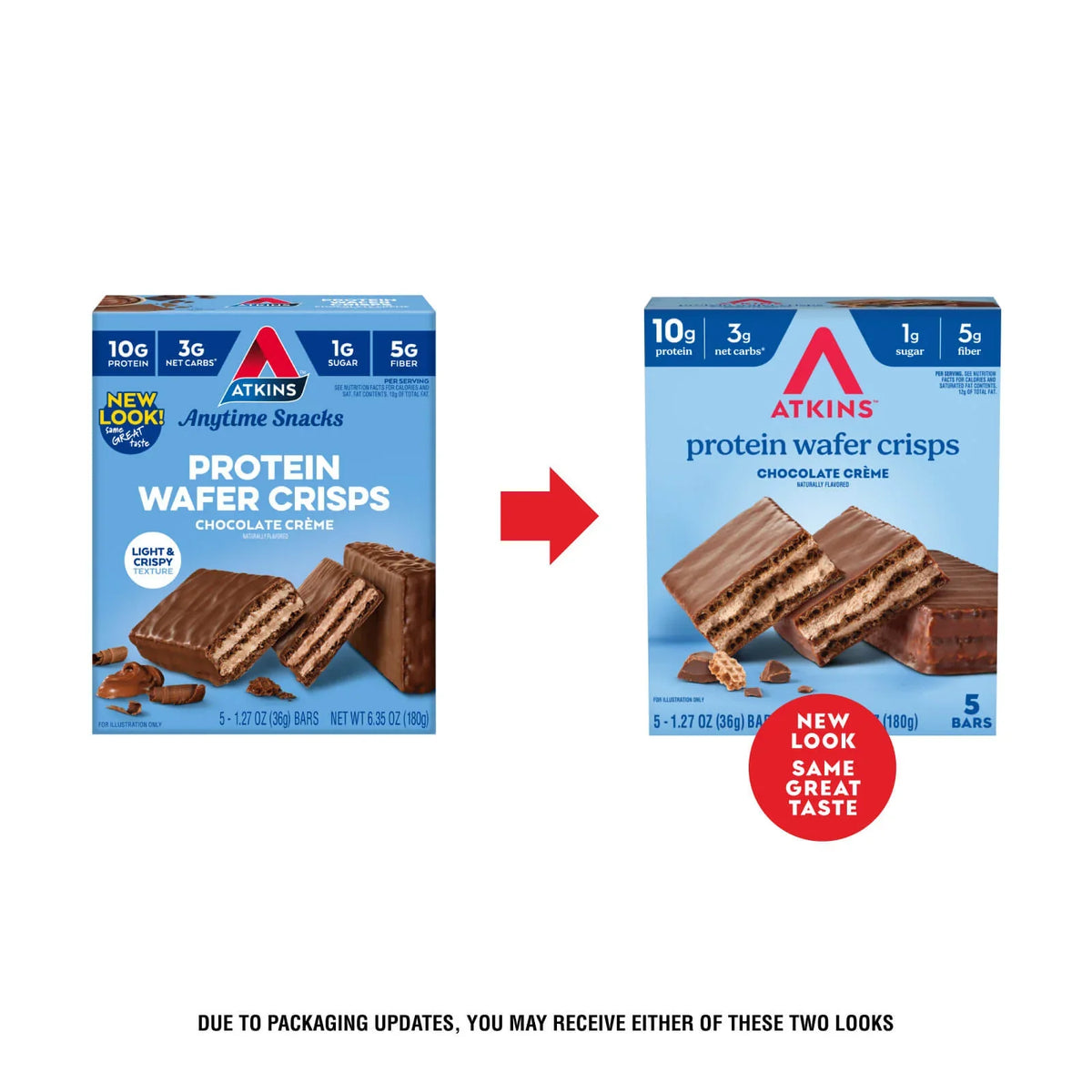 Atkins Nutritionals Protein Wafer Crisps 5 bars - Chocolate Creme