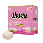Front package of ChocZero Wafer Cookies, 8 oz, Strawberry